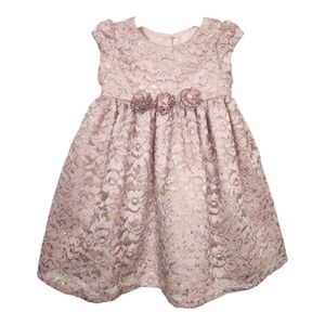 Mia & Mimi Baby Girl Blush Pink Lace Rosette Special Formal Dress 12 Mon…